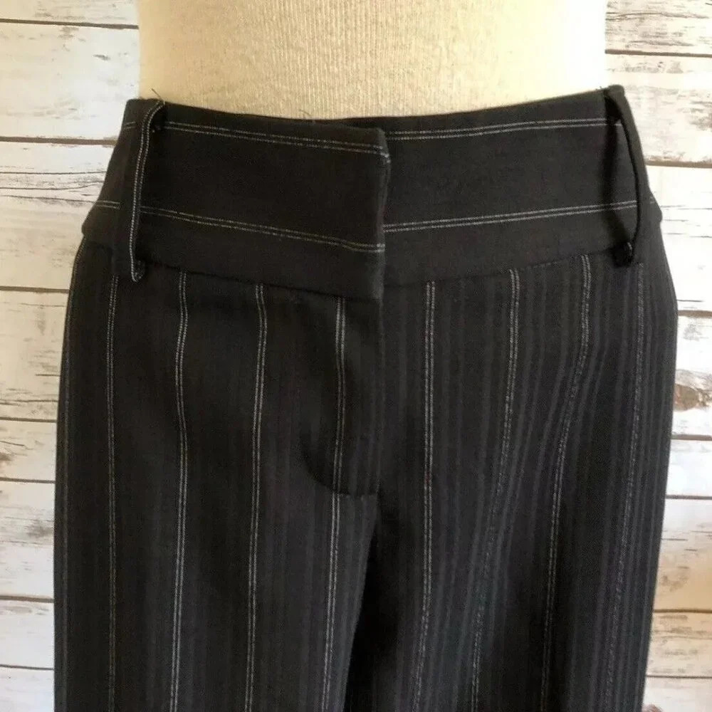 TAGLIA Women Striped Boot Cut Black White Work Trouser Career Pants Size 44 - Picture 4 of 12